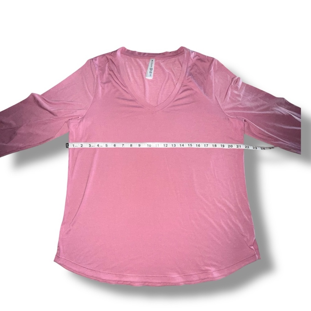 ATHLETA Essential V-Neck Long-Sleeve Top - Antique Rose XL - Picture 11 of 14